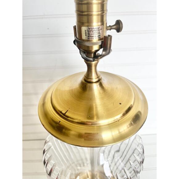Vintage Wildwood Cut Crystal and Brass Table Lamp - Picture 2 of 8